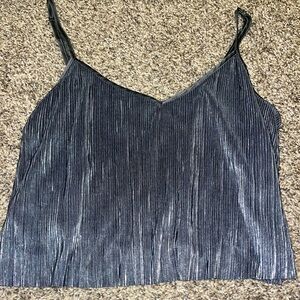 Victoria's Secret Metallic Grey Shine Pleated Sexy Crop Cami Top Women’s S